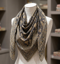 BLACK GROUND HIBISCUS FLORAL - MUL MUL SCARF